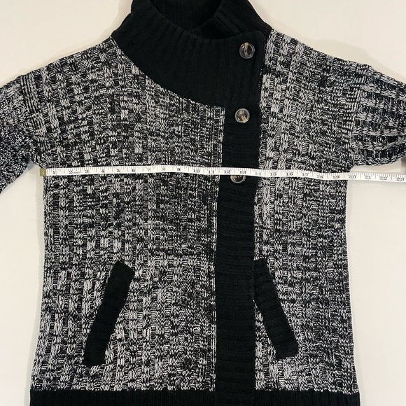 Beechers Brook Knit Cardigan, Button Up, Black and Grey, Size Med​ium - Picture 7 of 9
